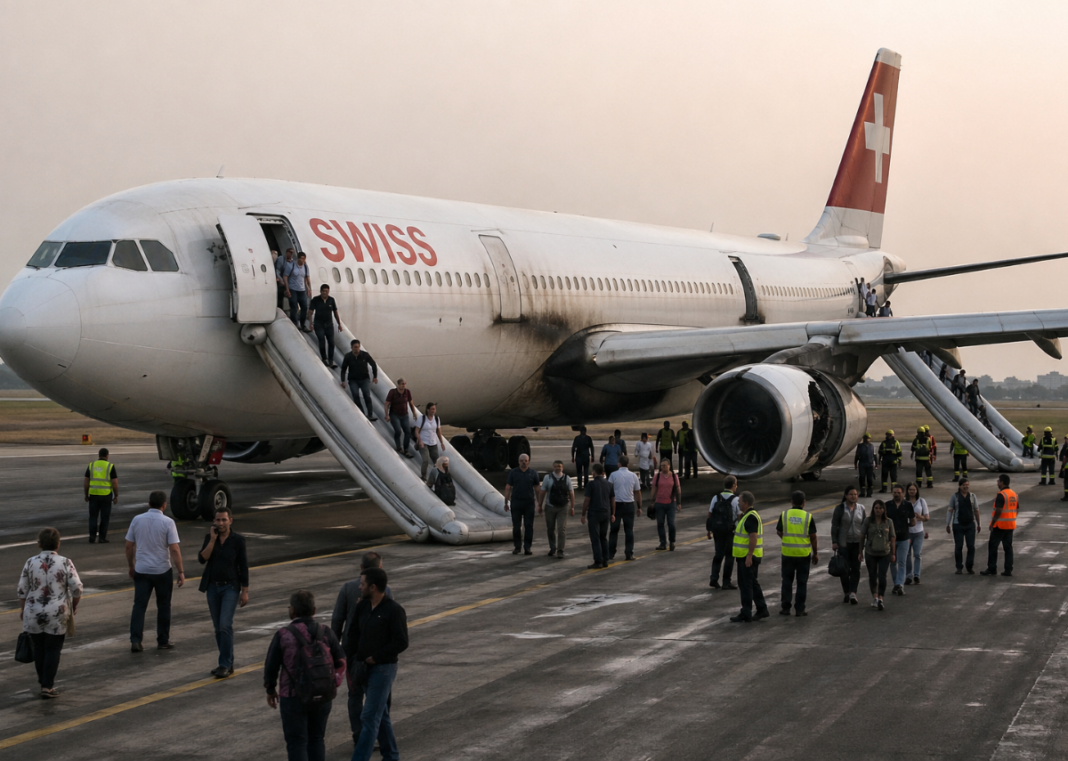 Emergency Evacuation of Swiss International Air Lines Flight in Indira Gandhi International Airport Leaves Six Injured