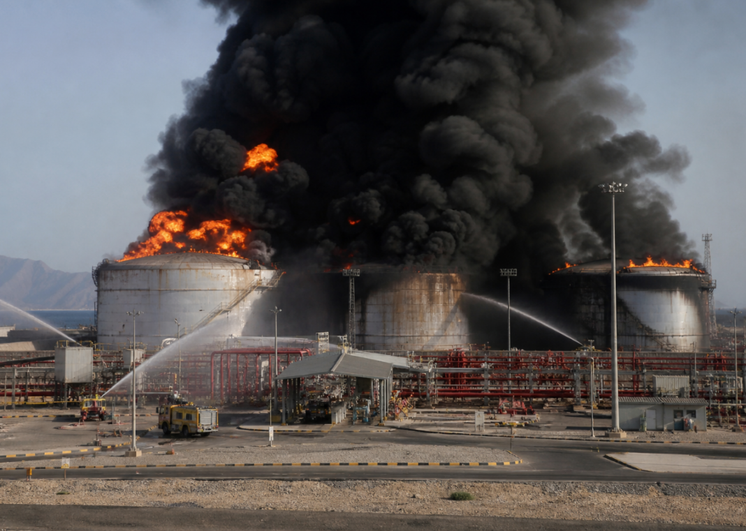 Fire Erupts at Fujairah Oil Facility Following Alleged Drone Strike
